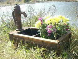 wooden barrel fountains